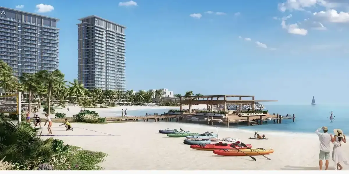 Illustrative private beach at Address Residences Al Marjan Island