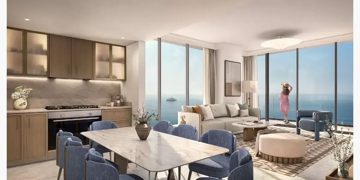 Illustrative kitchen and dining area at Address Residences
