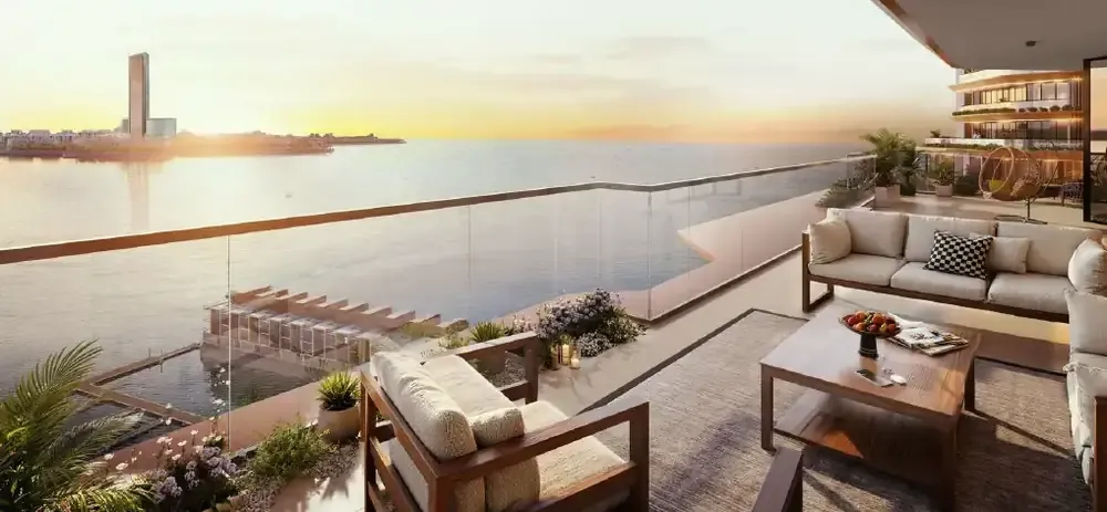 Indicative Al Hamra Waterfront terrace looking towards Wynn Al Marjan Island