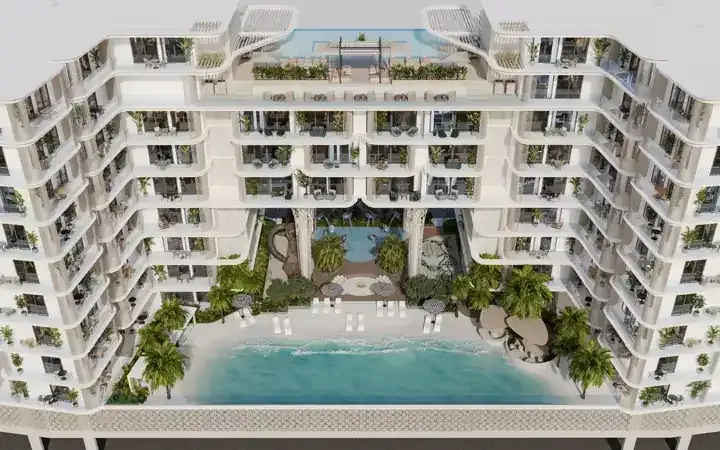 Arthouse internal courtyard and beach-club pool concept