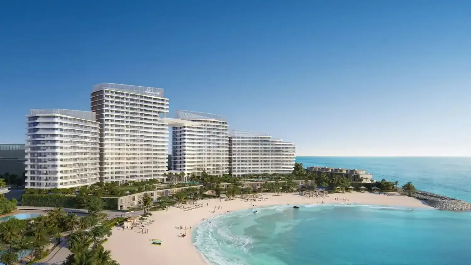 Fairmont Residences Al Marjan Island exterior with private beach