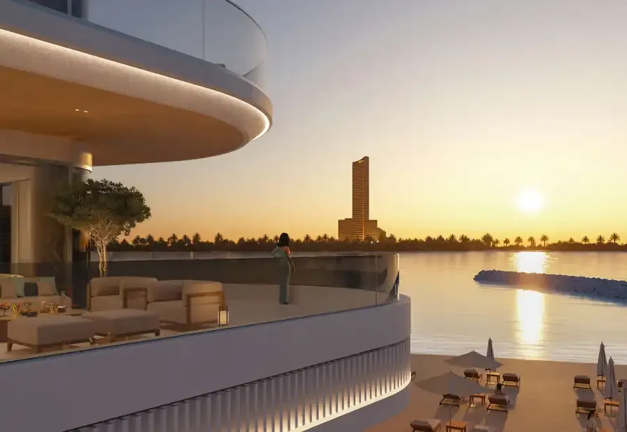 Fortune Bay terrace with selected Wynn-facing sunset view