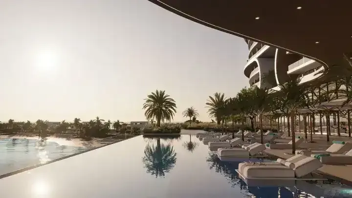 JW Marriott Residences infinity pool and beachfront resort deck