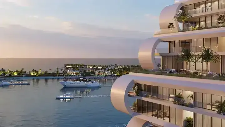 JW Marriott Residences upper terraces and open sea outlook across Al Marjan Island