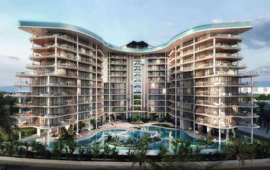 Manta Bay Ras Al Khaimah wave-shaped residential exterior