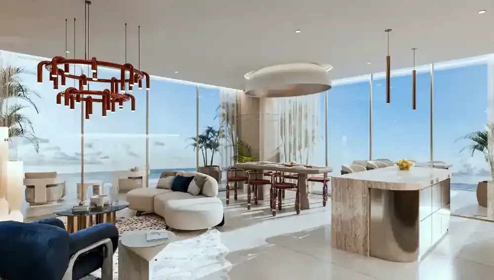 Artist impression of a Mondrian regular residence living room