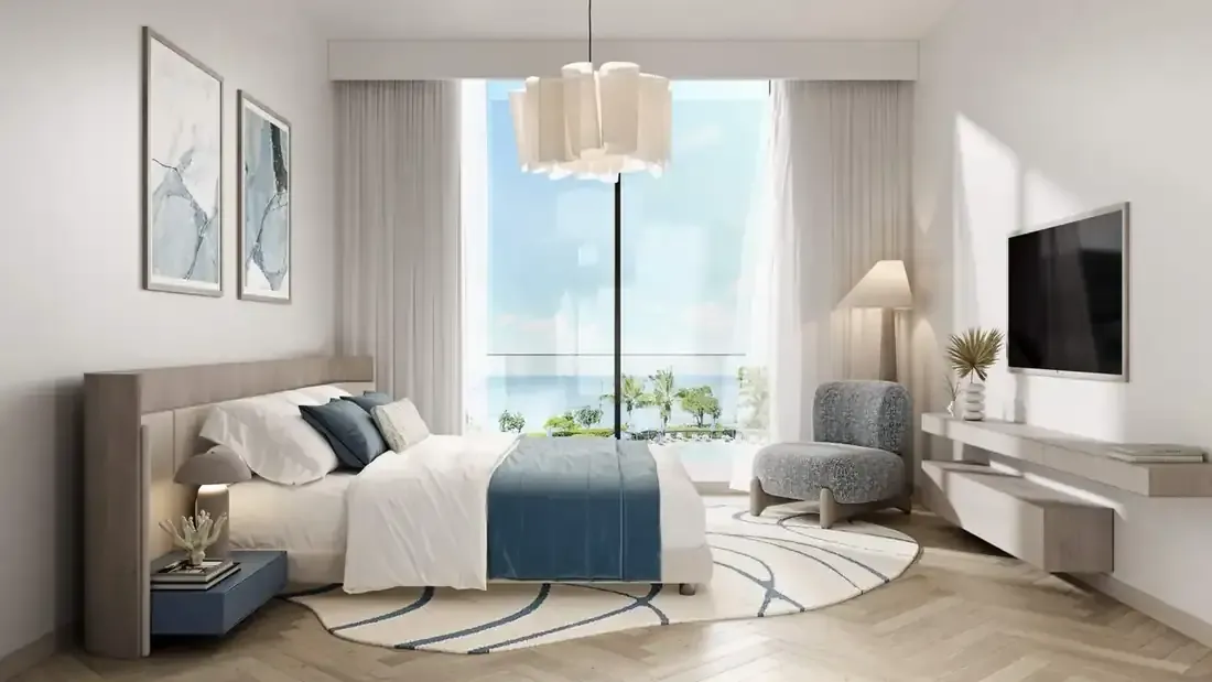 Artist impression of a bedroom at Nikki Beach Residences