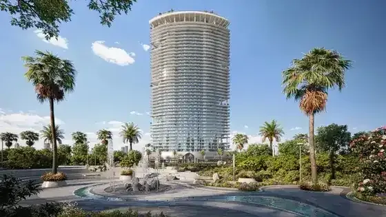 Azure by Lapis residential tower overlooking the RAK Central landscape