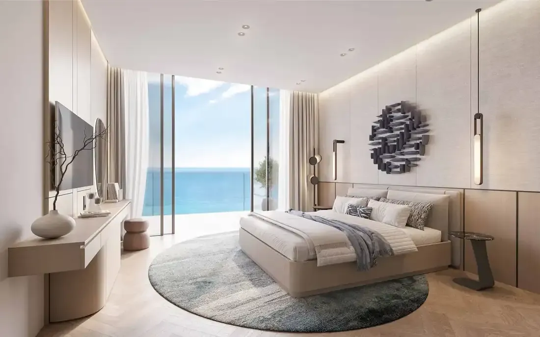 Furnished bedroom at Sheraton Residences Al Marjan Island