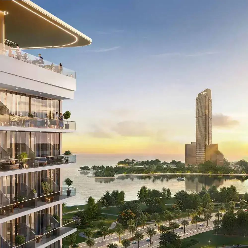 Illustrative selected outlook from Sheraton Residences toward Wynn Al Marjan Island