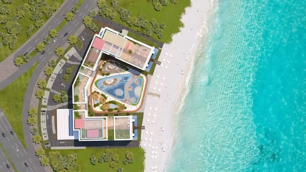 Shoreline by DAMAC beachfront site plan on Al Marjan Island