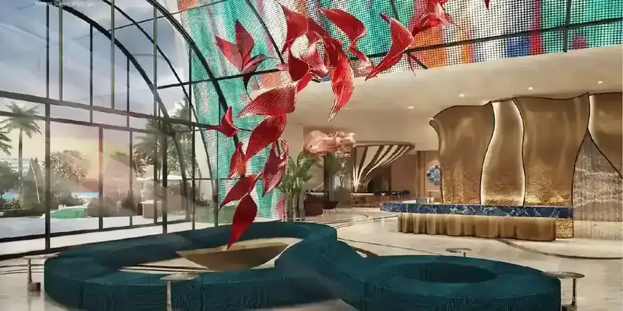 Illustrative lobby at The Unexpected Hotel and Residences