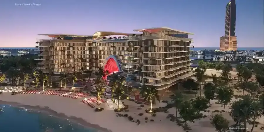 Illustrative proximity of The Unexpected to Wynn Al Marjan Island