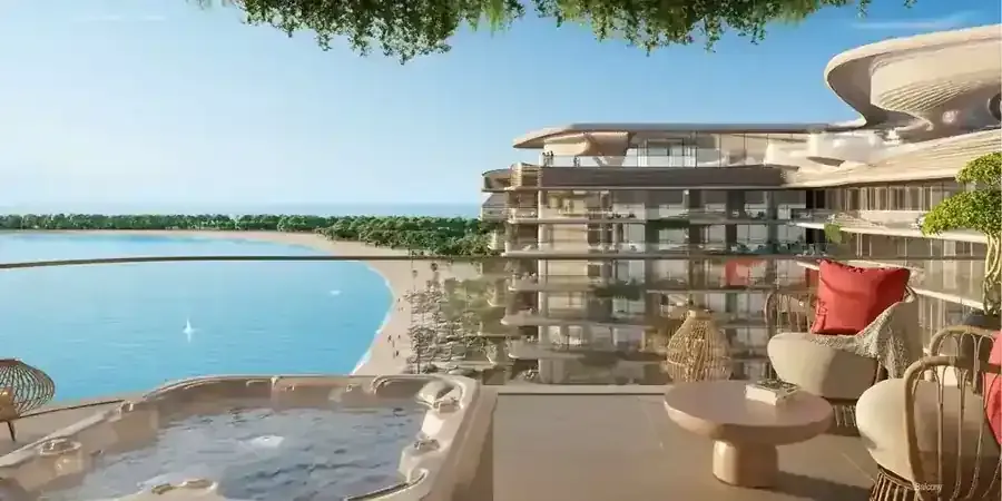 Illustrative sea-facing balcony at The Unexpected Al Marjan Island