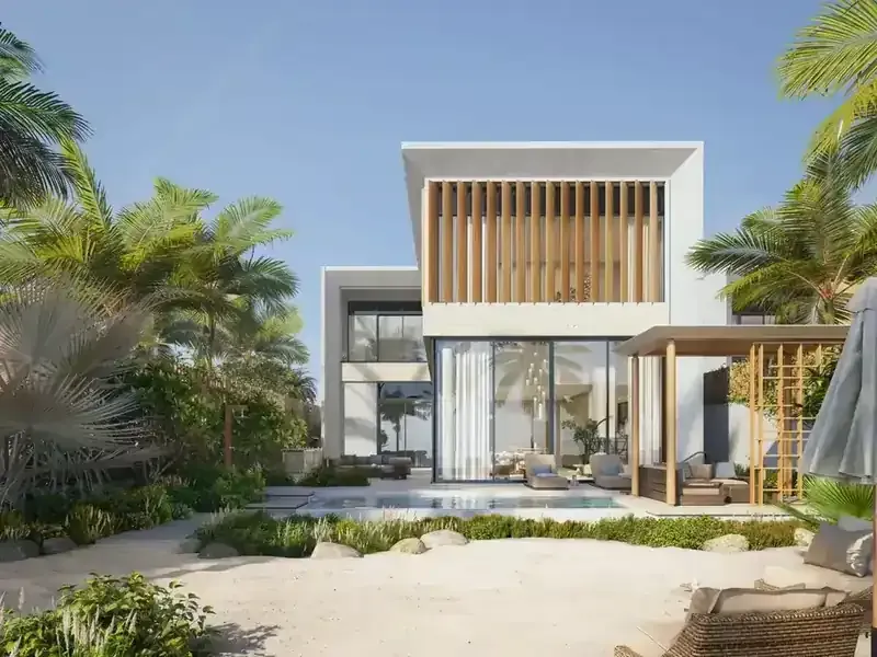 Nobu Residences beachfront villa exterior with private pool and tropical landscaping