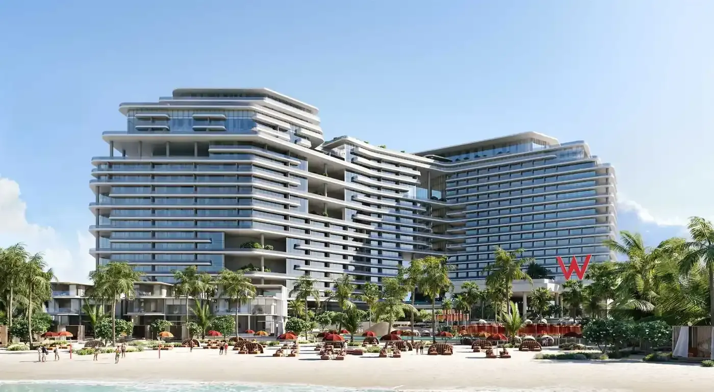 W Hotel and Residences beachfront masterplan on Al Marjan Island