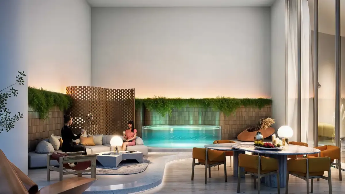 Private terrace and plunge pool at a W Residence duplex