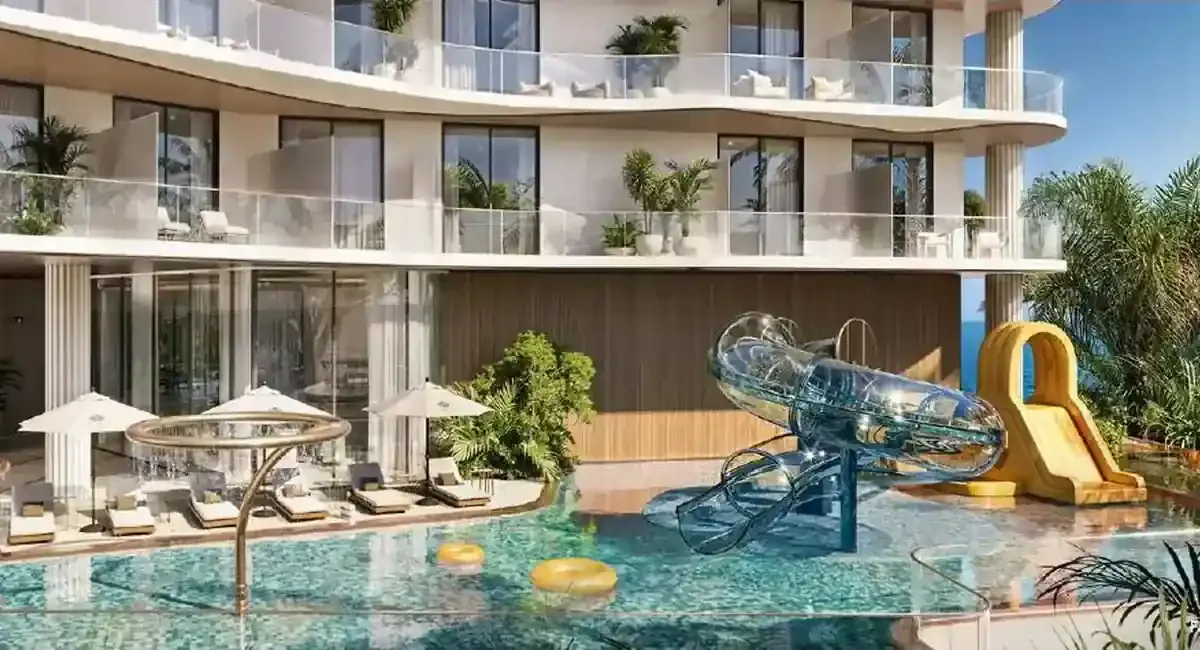 Artist impression of the family water park and pool at Wyndham Residences