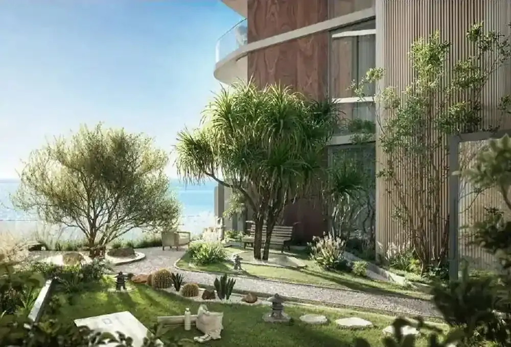 Artist impression of the landscaped sanctuary garden at Wyndham Residences