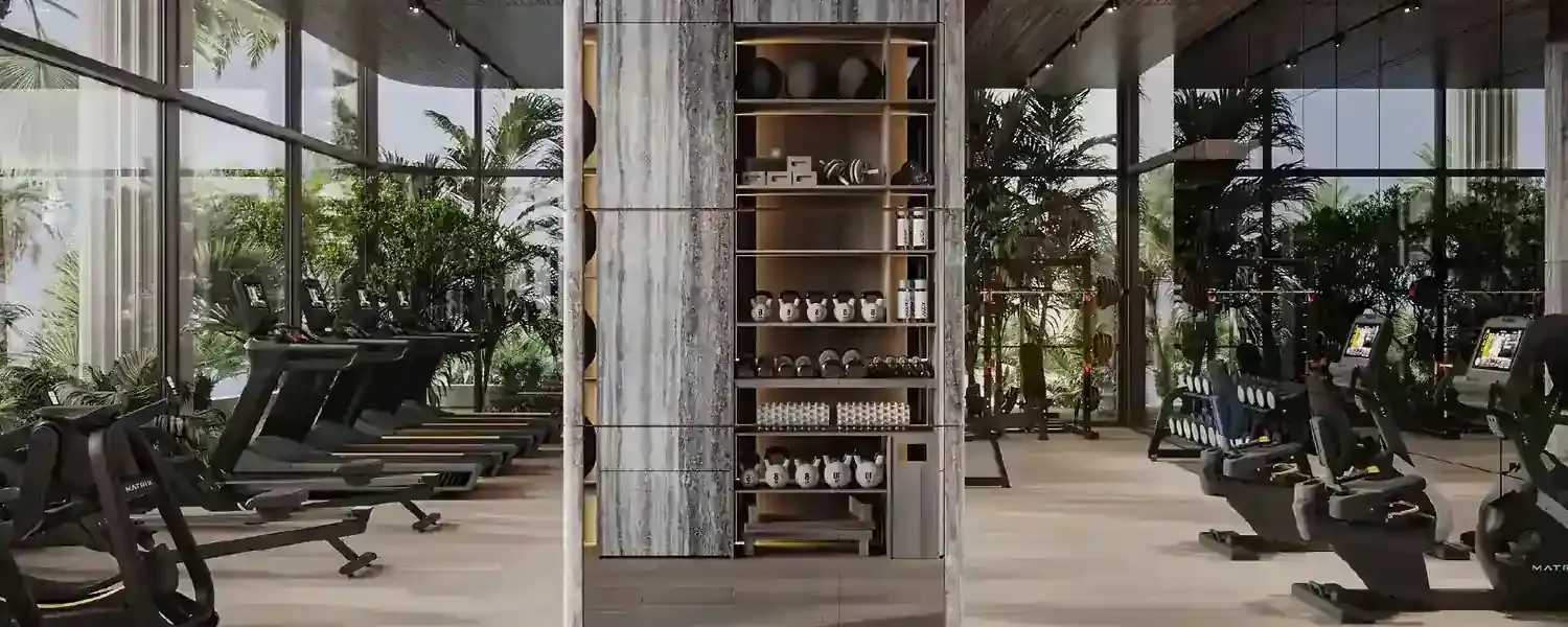 Artist impression of the landscaped fitness center at Wyndham Residences